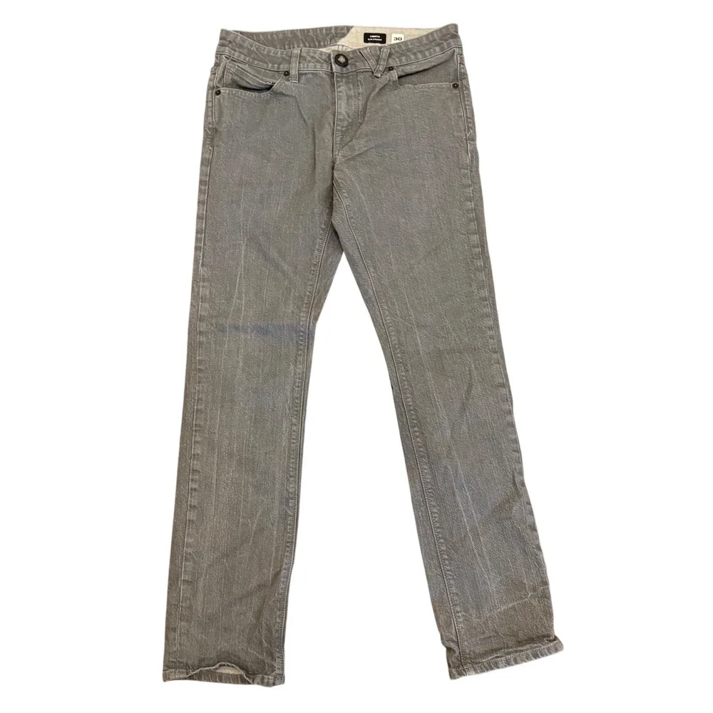 Volcom Vorta Slim Straight Mens‎ Gray Jeans Size 30 Denim Skate Style Streetwear